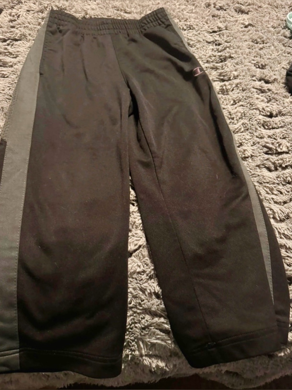 Champion kids Black Joggers with Gray Side Panels